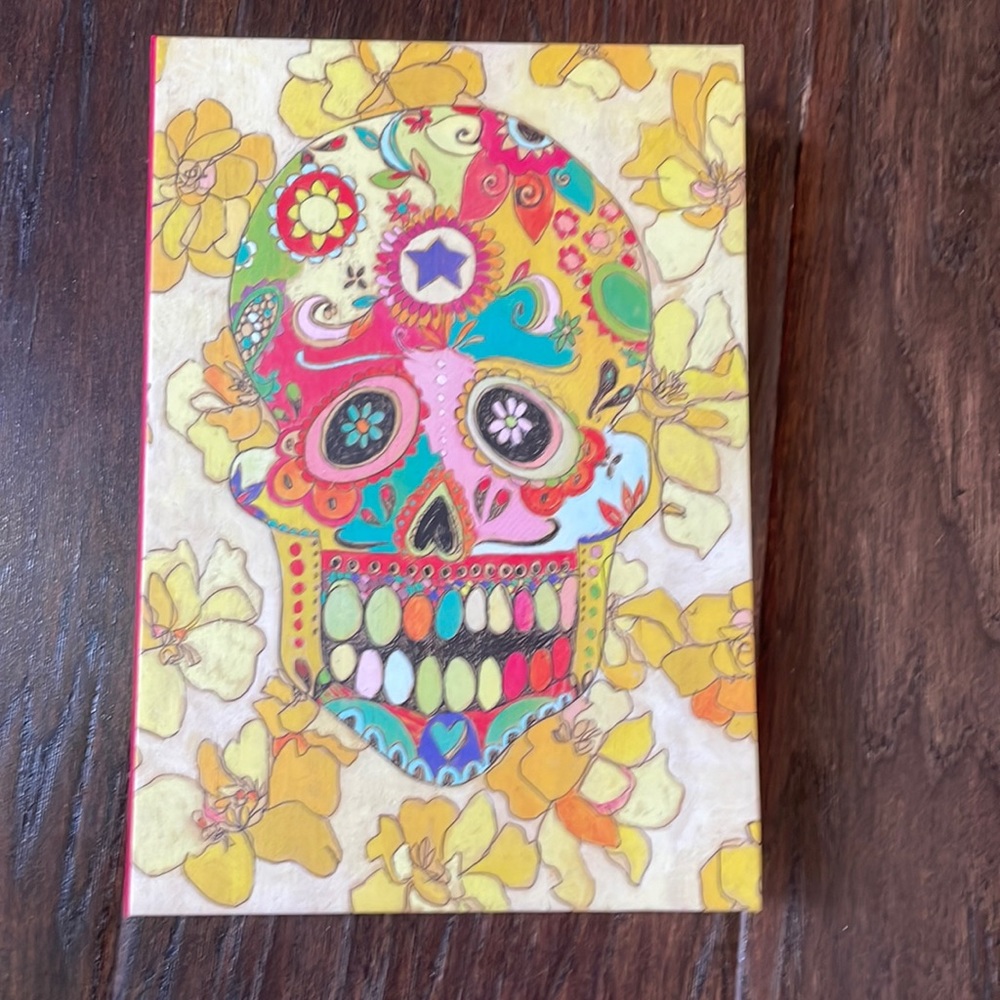 Box of sugar skull notecards by Portland Oregon artist, Jennifer Mercede